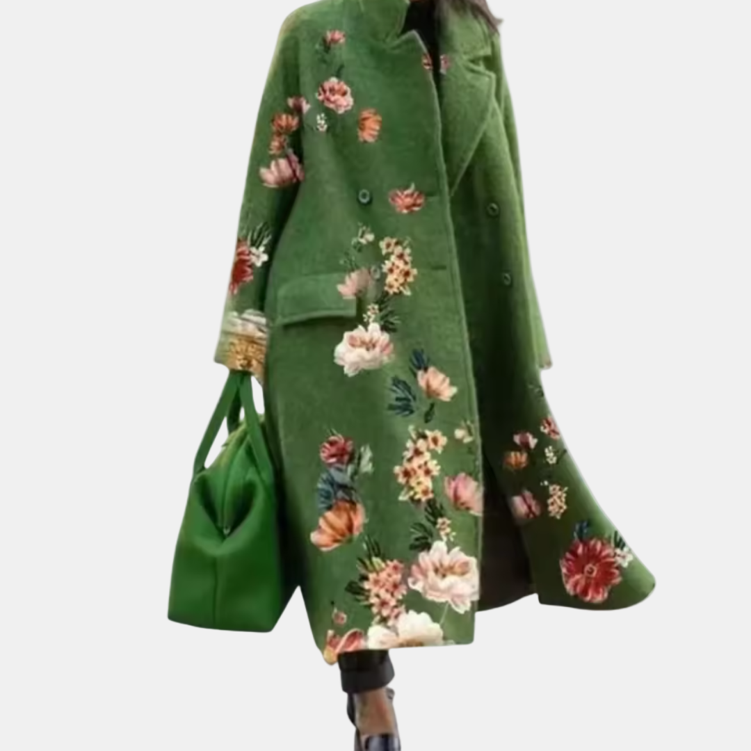 Selene | Vintage Teal Floral Coat