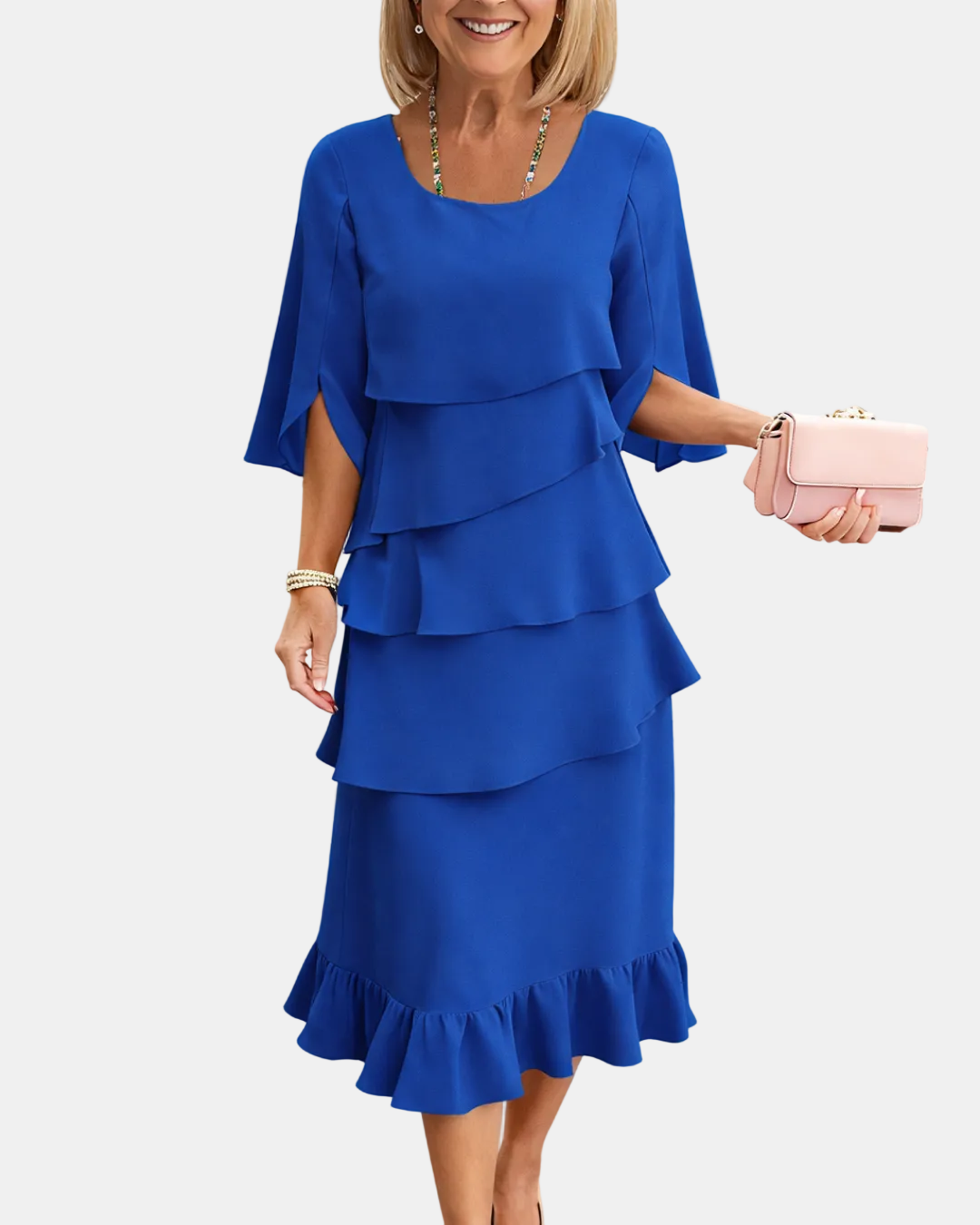 Marina | Elegant Comfort Ruffle Midi Dress