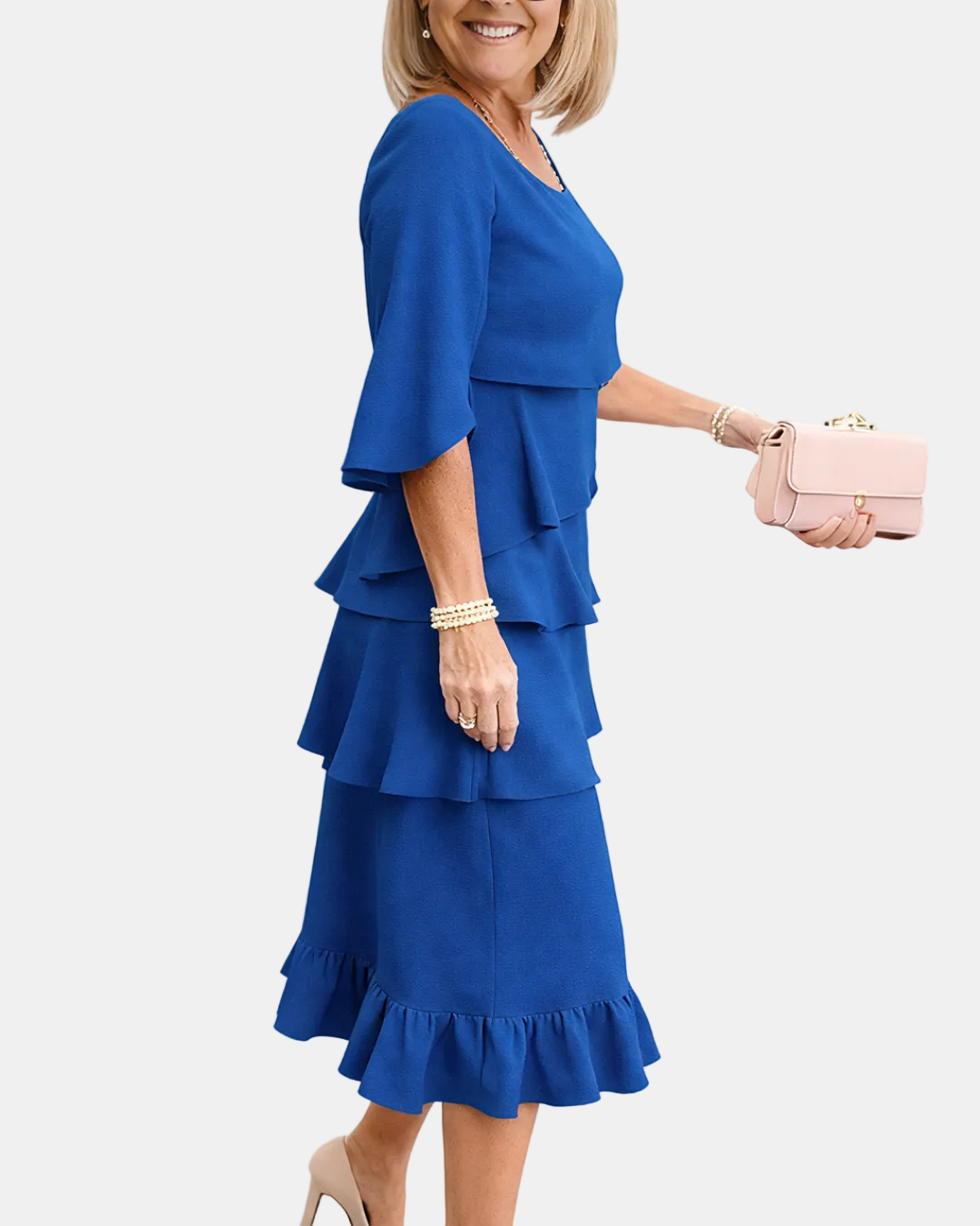 Marina | Elegant Comfort Ruffle Midi Dress