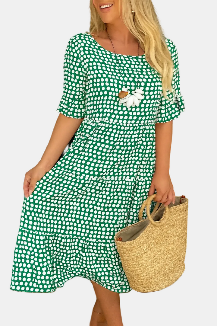 Cindy | Sable Printed Midi Dress