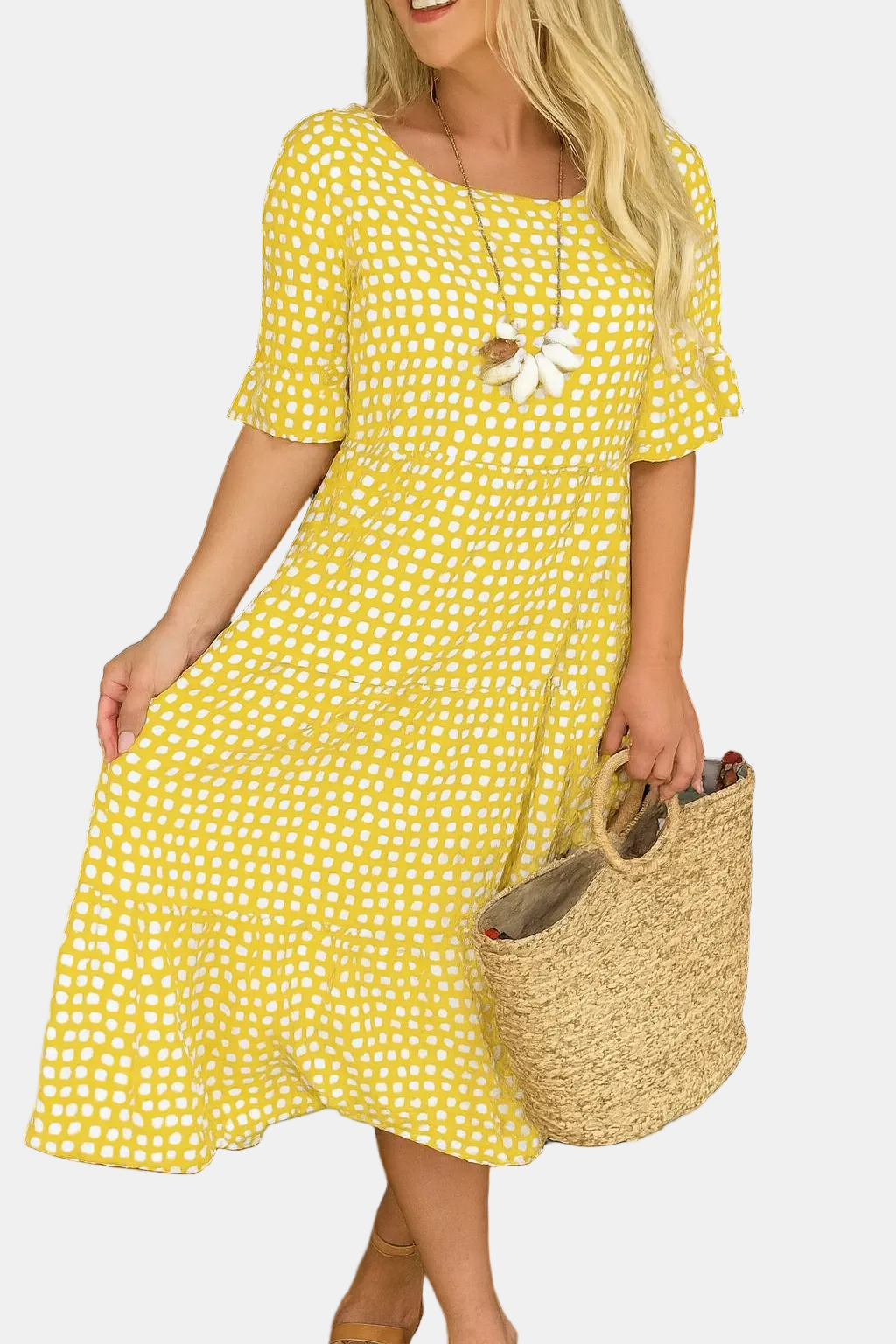 Cindy | Sable Printed Midi Dress