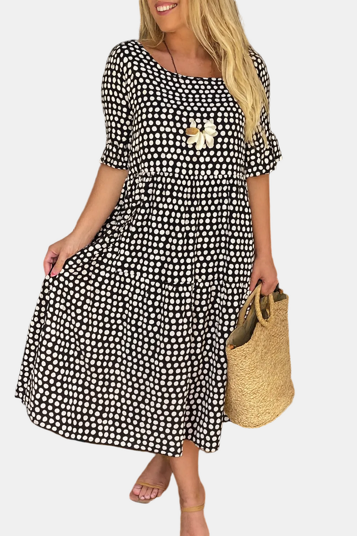 Cindy | Sable Printed Midi Dress