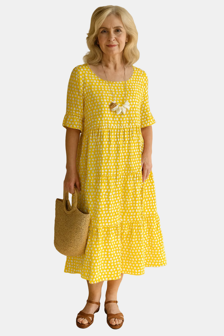 Cindy | Sable Printed Midi Dress