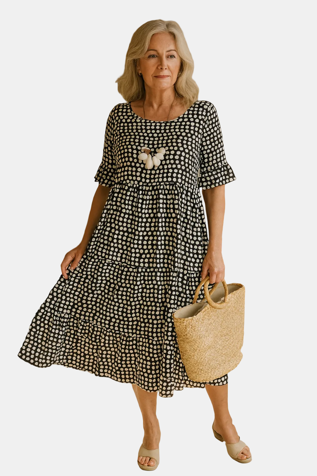 Cindy | Sable Printed Midi Dress