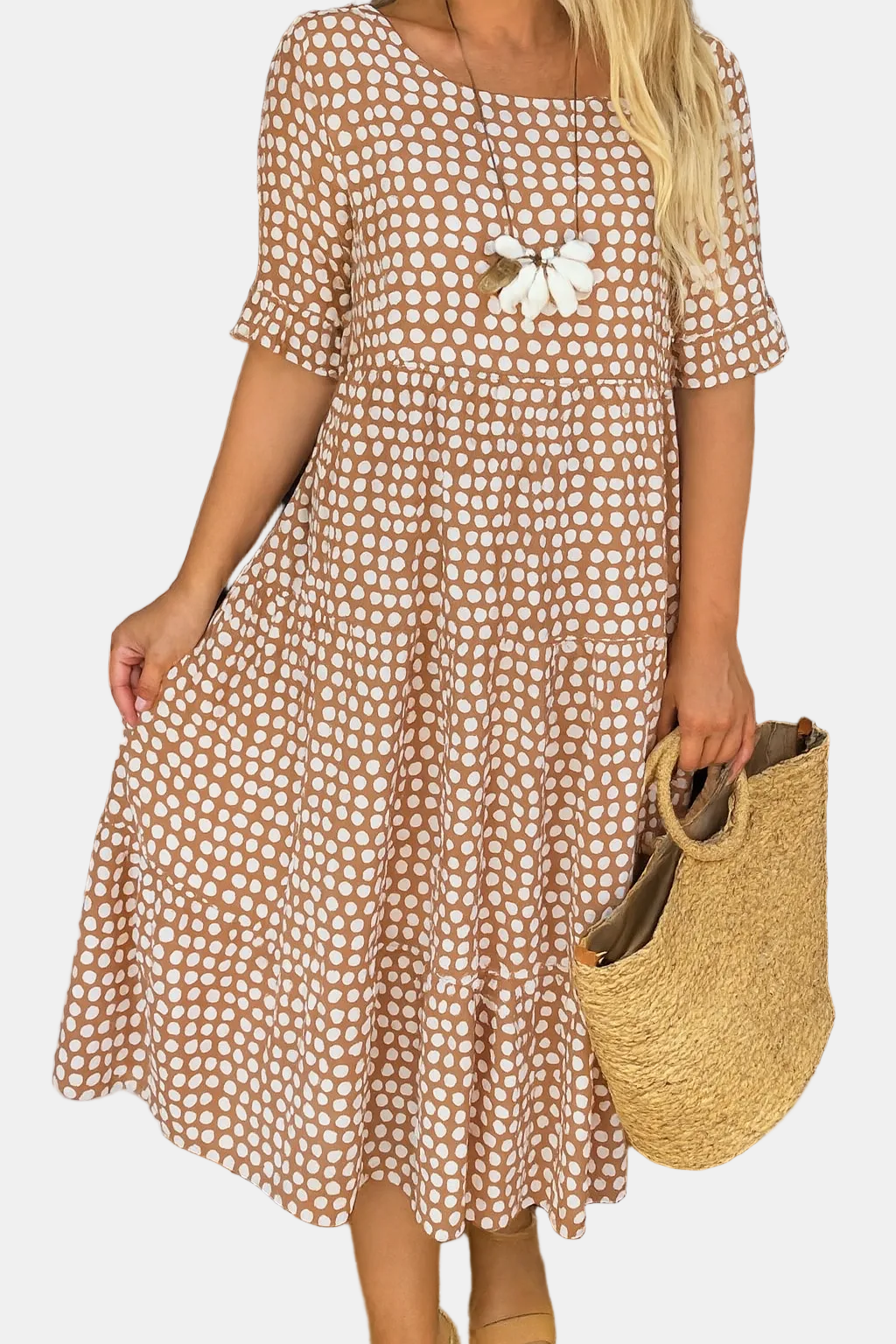Cindy | Sable Printed Midi Dress