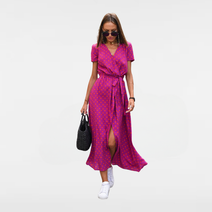 Fiorina | Floral print wrap maxi dress