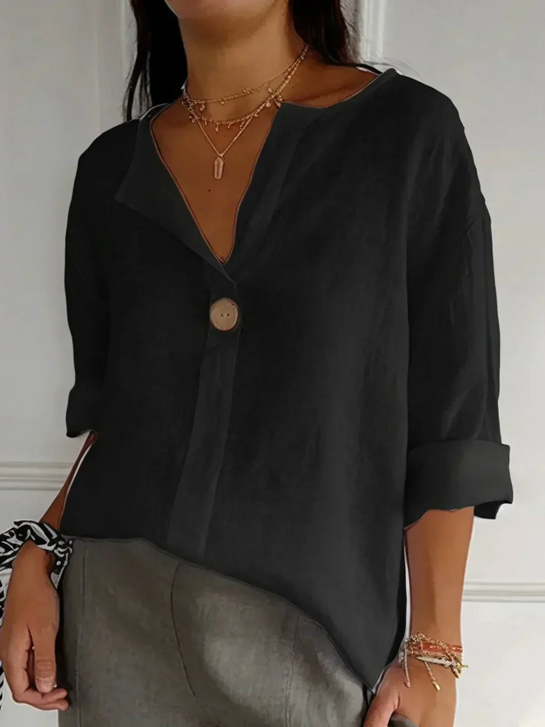 Zoe | Casual Short Sleeve V-Neck Blouse
