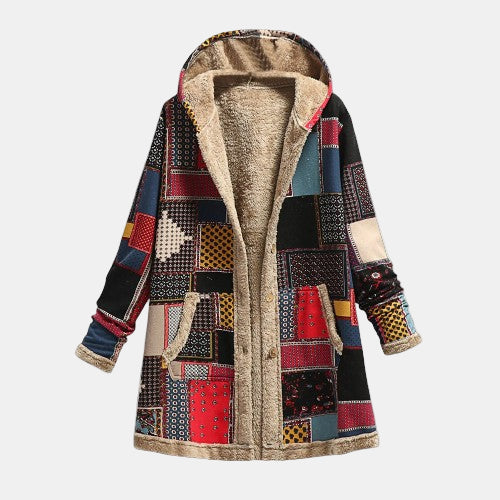 Elodie | Vintage Patchwork Fleece Coat