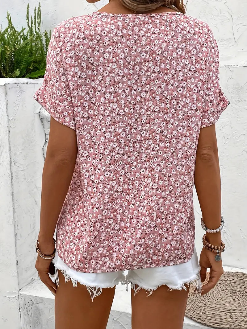 Leilani | Floral Pink Print Blouse