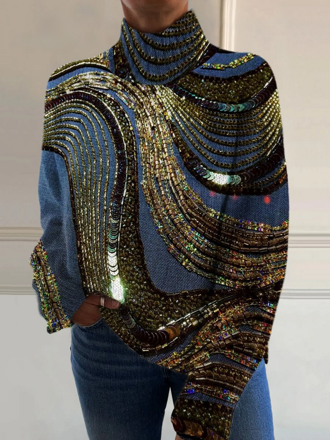 Leah | Luxury beaded sweater in casual style