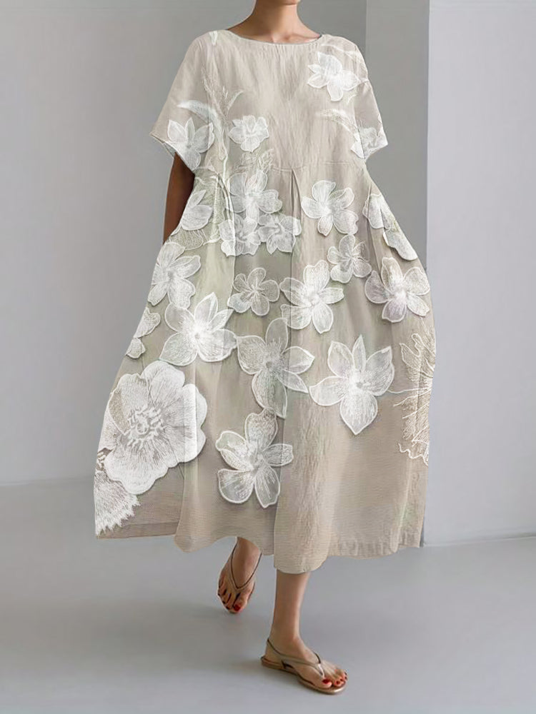 LYARA | STYLISH ROUND NECK FLORAL DRESS
