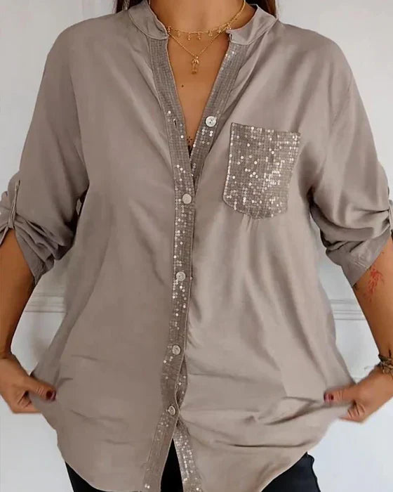 Paisley | Sparkling V-Neck Blouse