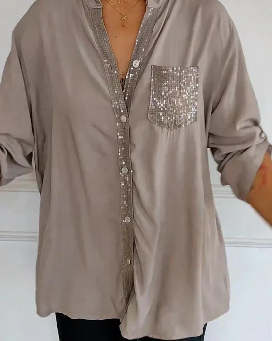Paisley | Sparkling V-Neck Blouse