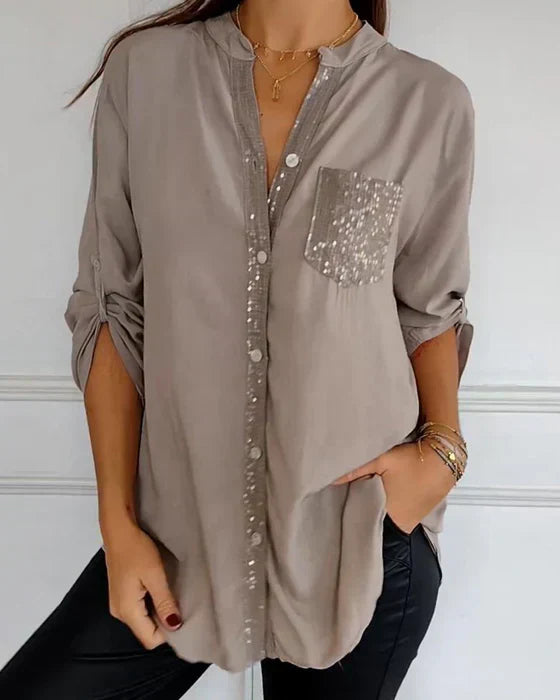 Paisley | Sparkling V-Neck Blouse