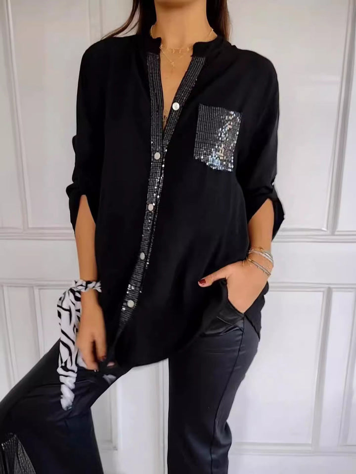 Paisley | Sparkling V-Neck Blouse