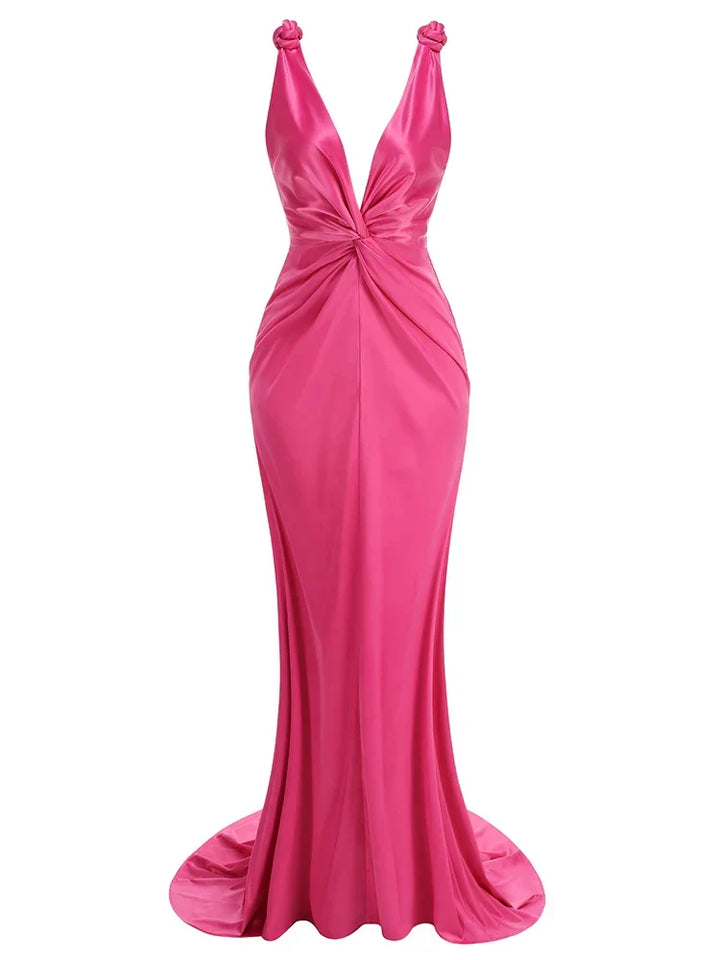 Jeannie - Sleek Pleated Sleeveless Maxi Dress