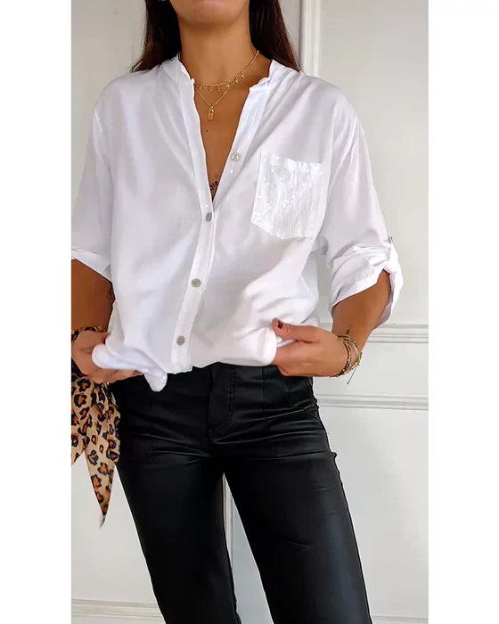Paisley | Sparkling V-Neck Blouse