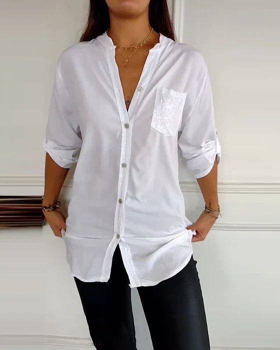 Paisley | Sparkling V-Neck Blouse