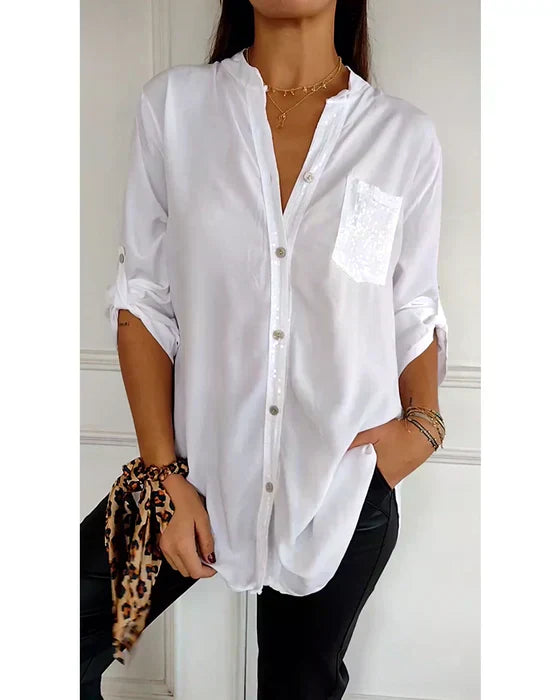 Paisley | Sparkling V-Neck Blouse