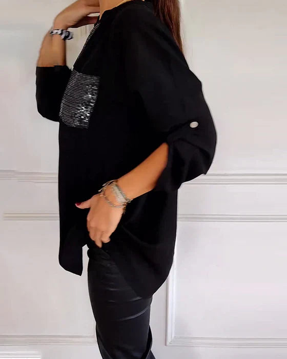 Paisley | Sparkling V-Neck Blouse