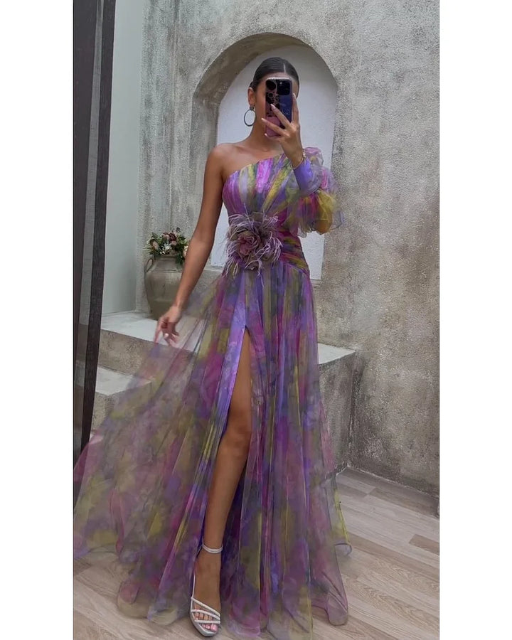 BEATRICE | ONE-SHOULDER LONG SLEEVE DRESS