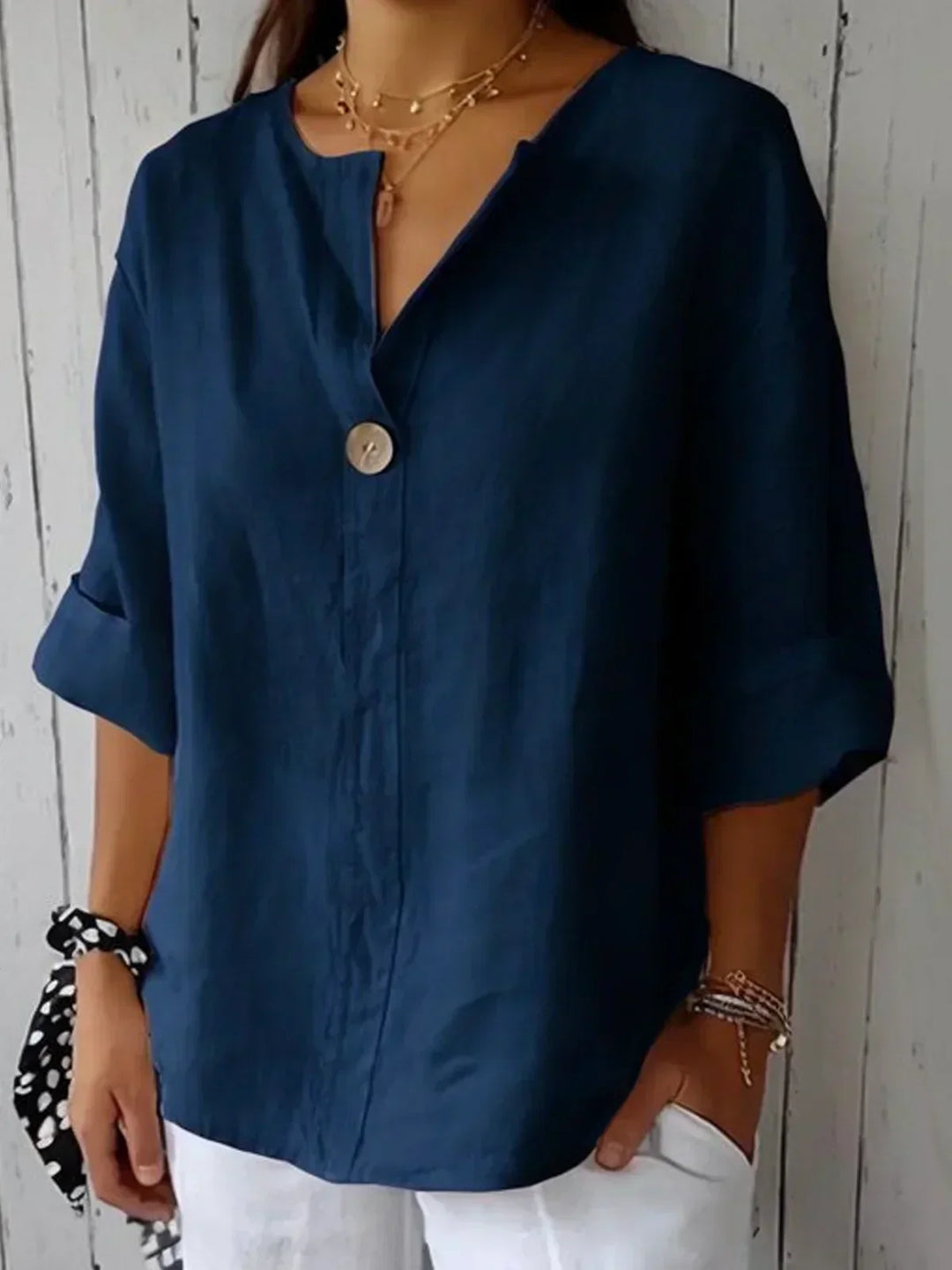 Zoe | Casual Short Sleeve V-Neck Blouse