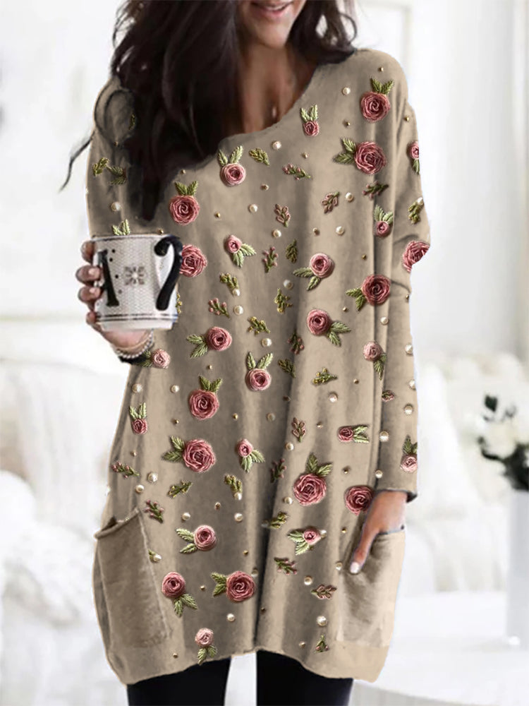 Romiselle |  Rose Printed Tunic