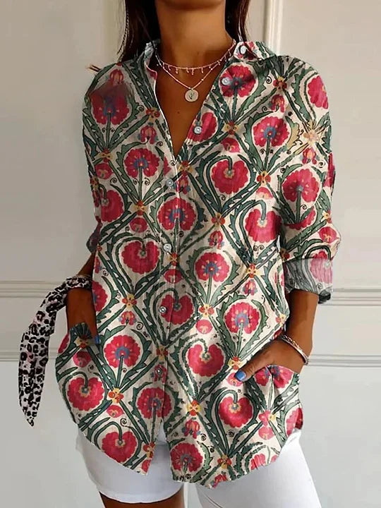 CLEO | COLORFUL COLLARED BLOUSE