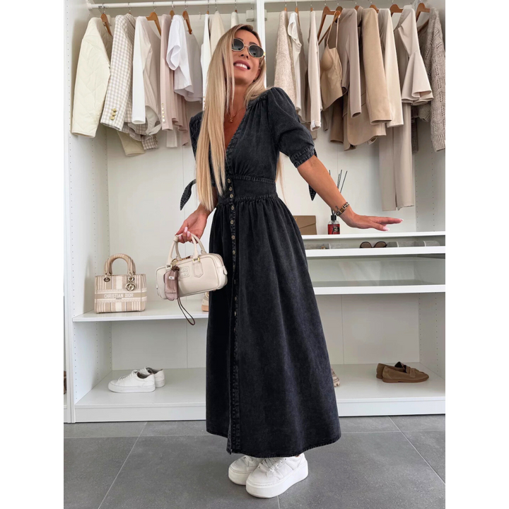 ASTRA | Elegant V-Neck Midi Dress