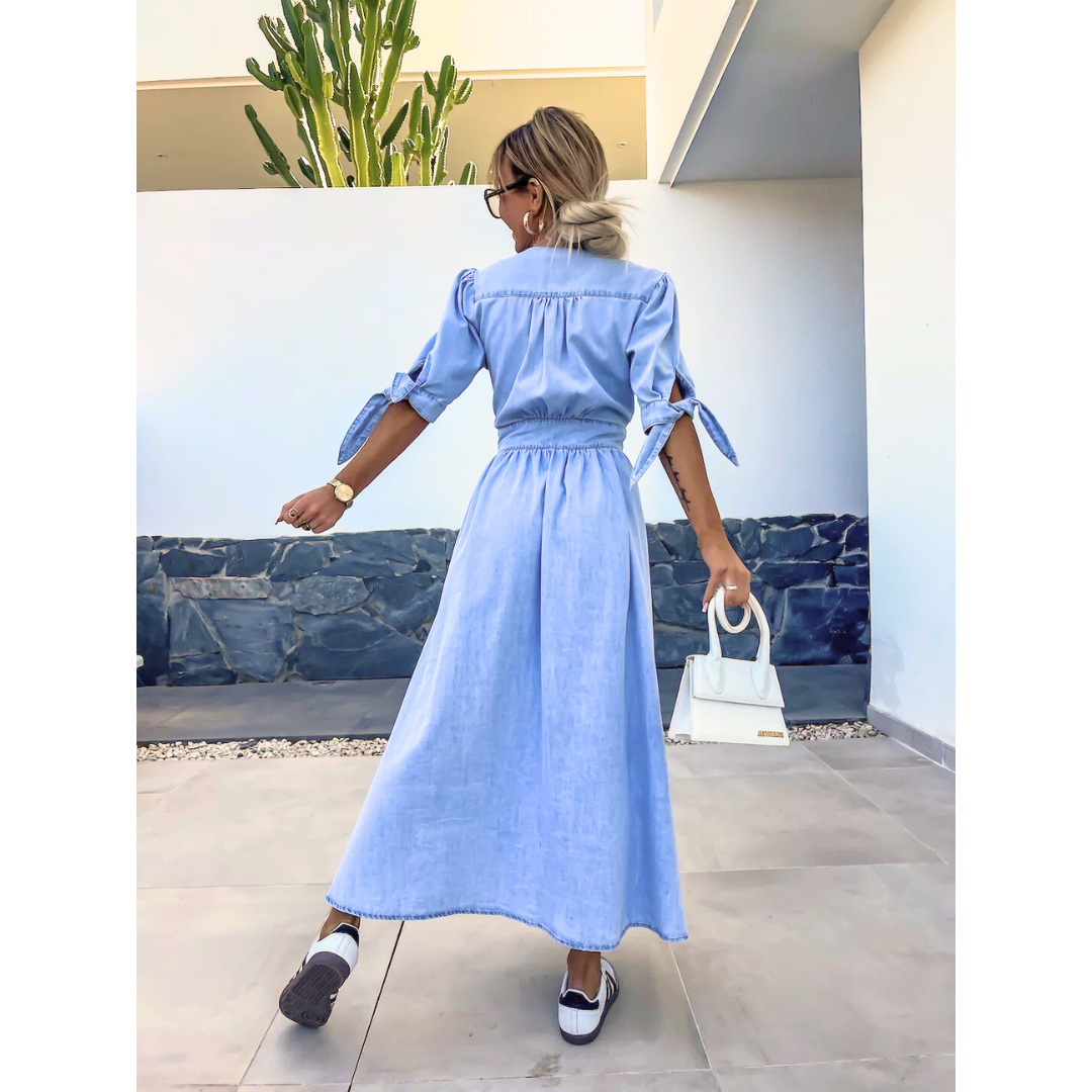 ASTRA | Elegant V-Neck Midi Dress