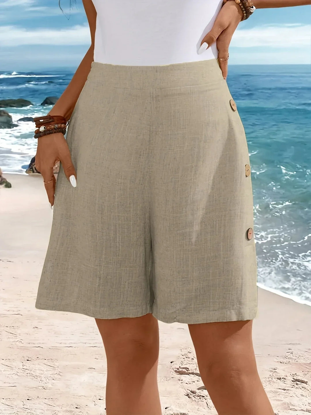 ALYSSA | STYLISH HIGH-WAIST BUTTONED SHORTS
