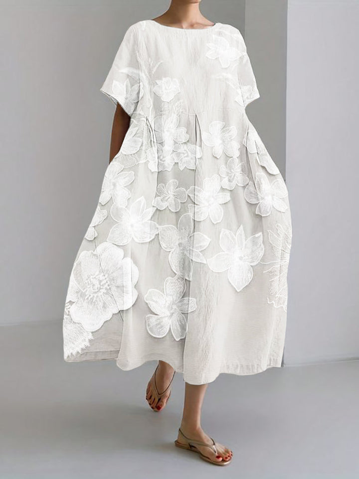 LYARA | STYLISH ROUND NECK FLORAL DRESS