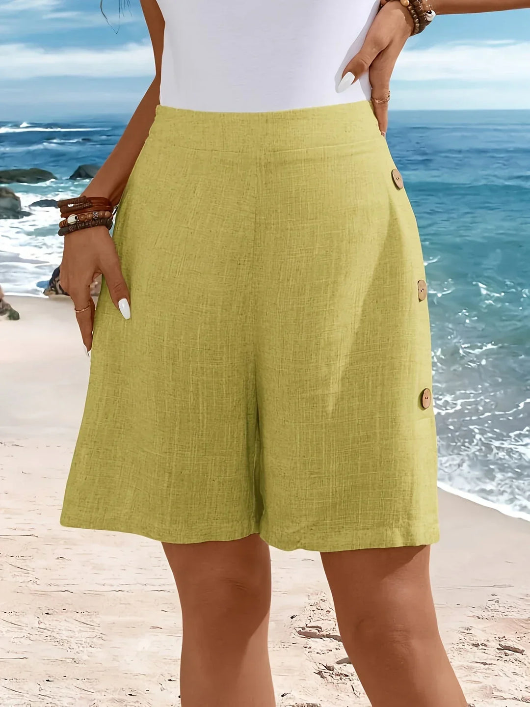ALYSSA | STYLISH HIGH-WAIST BUTTONED SHORTS