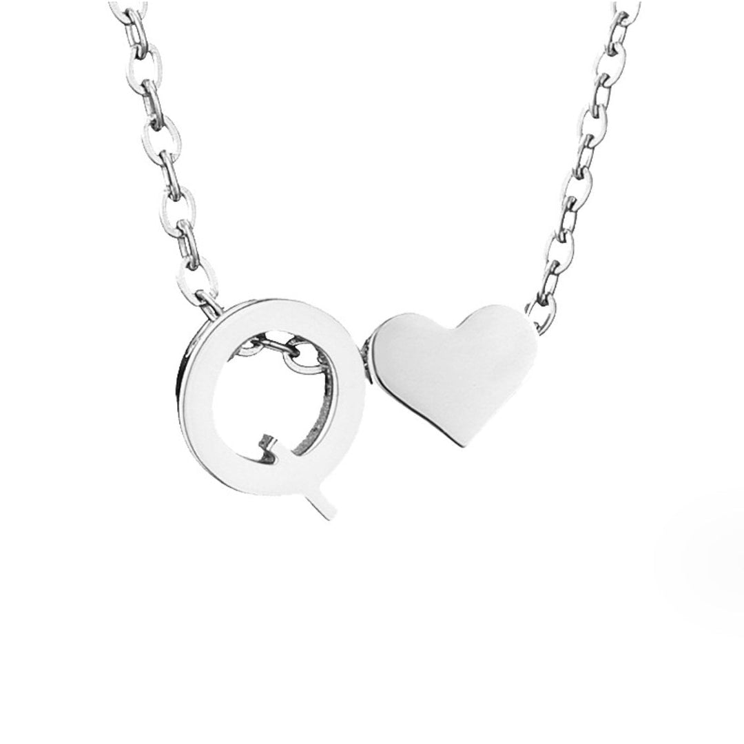 YAHNA | LETTER INITIAL SILVER NECKLACE