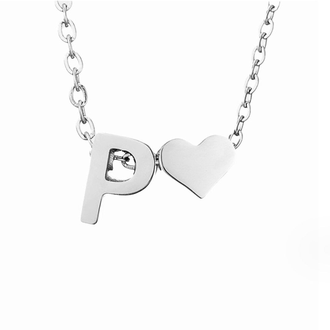 YAHNA | LETTER INITIAL SILVER NECKLACE