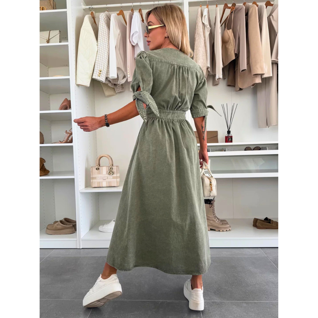 ASTRA | Elegant V-Neck Midi Dress
