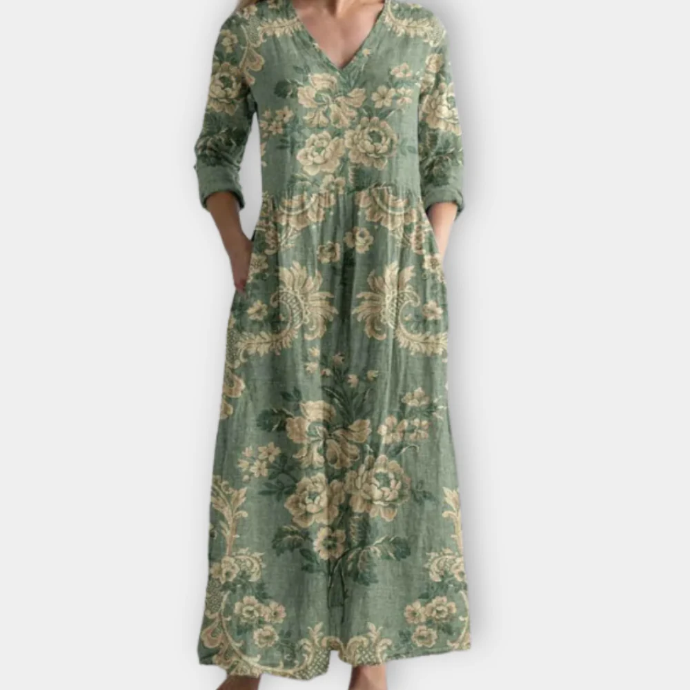 ISORIA | CHIC FLORAL COTTON DRESS