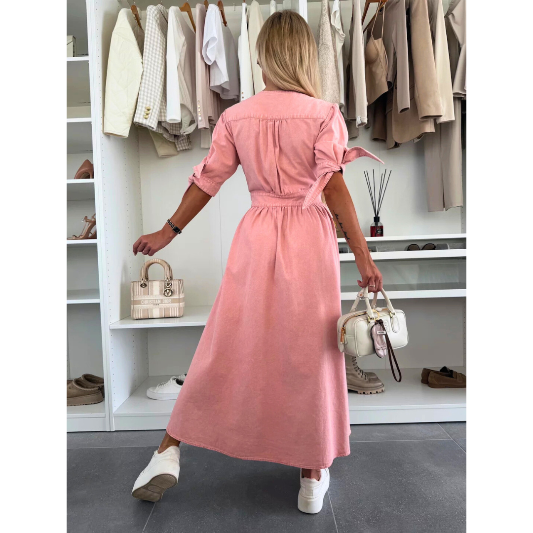 ASTRA | Elegant V-Neck Midi Dress