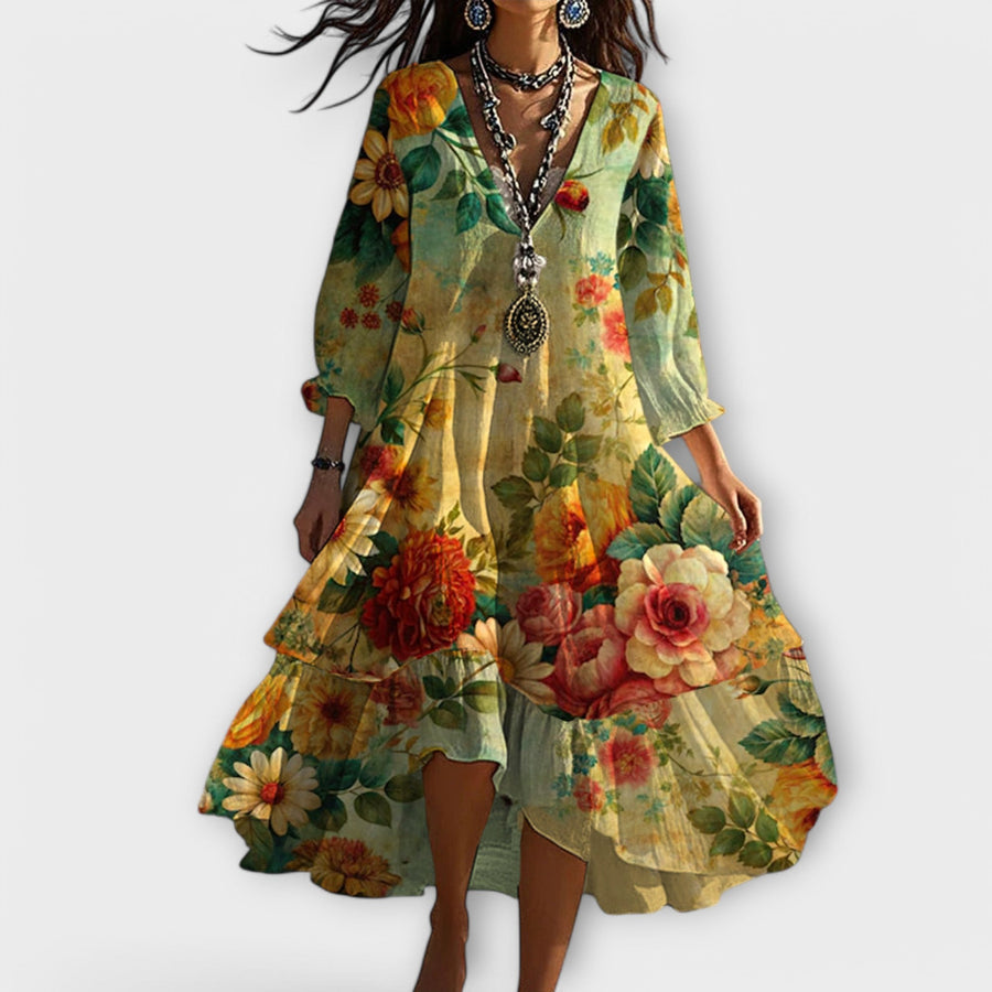 AGATHA | STYLISH FLORAL MAXI DRESS