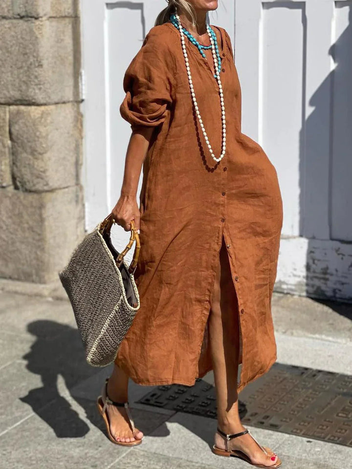 GRACE - CASUAL LONG BUTTONED DRESS